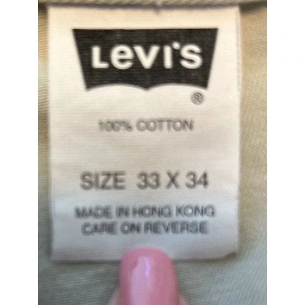 Levis Silver Tab Khaki Cargo Pants Mens Size 33x34 Relaxed Fit 90s Retro‎